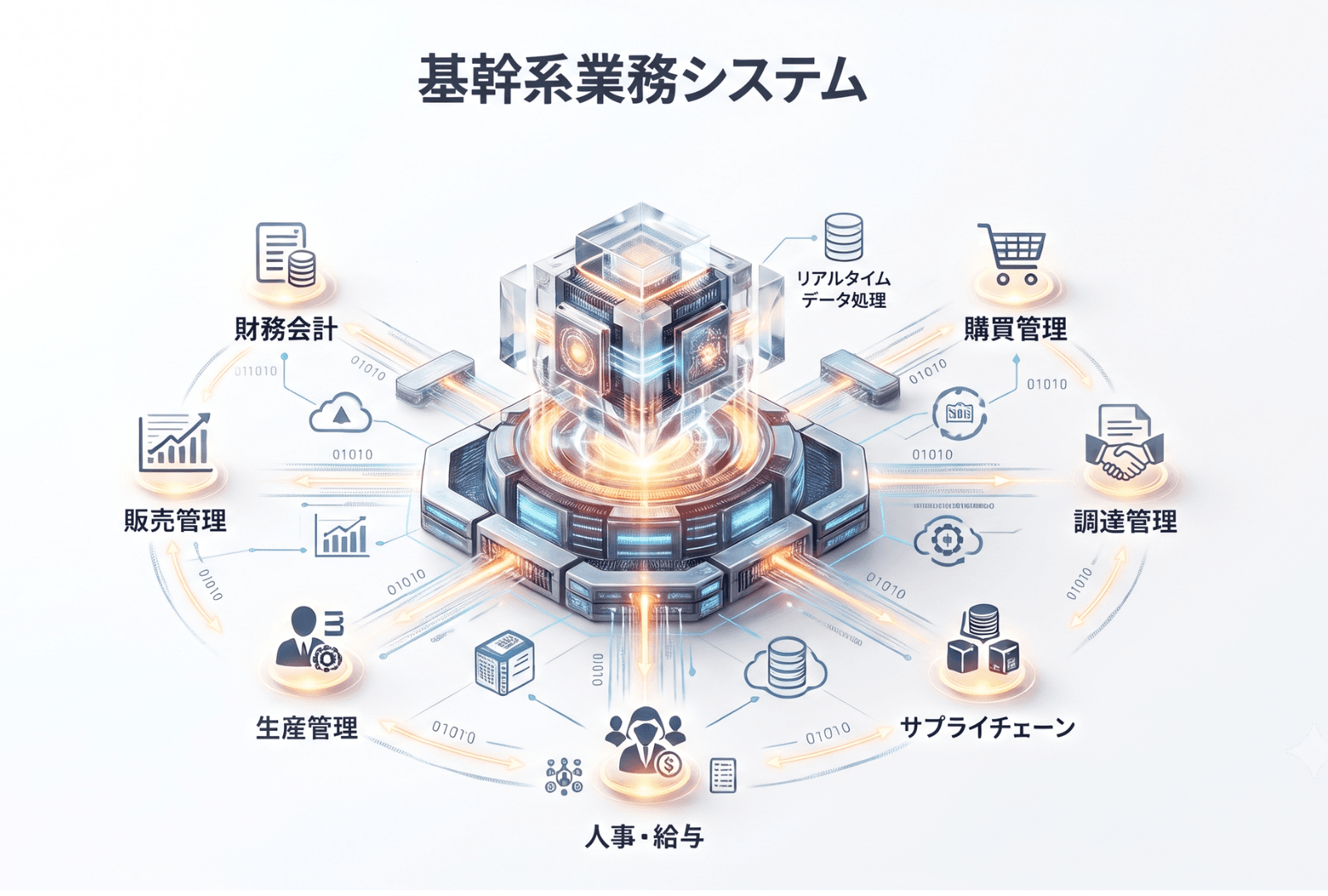 記録の後に価値創出が回る従来型ERP(System of Record)のイメージ