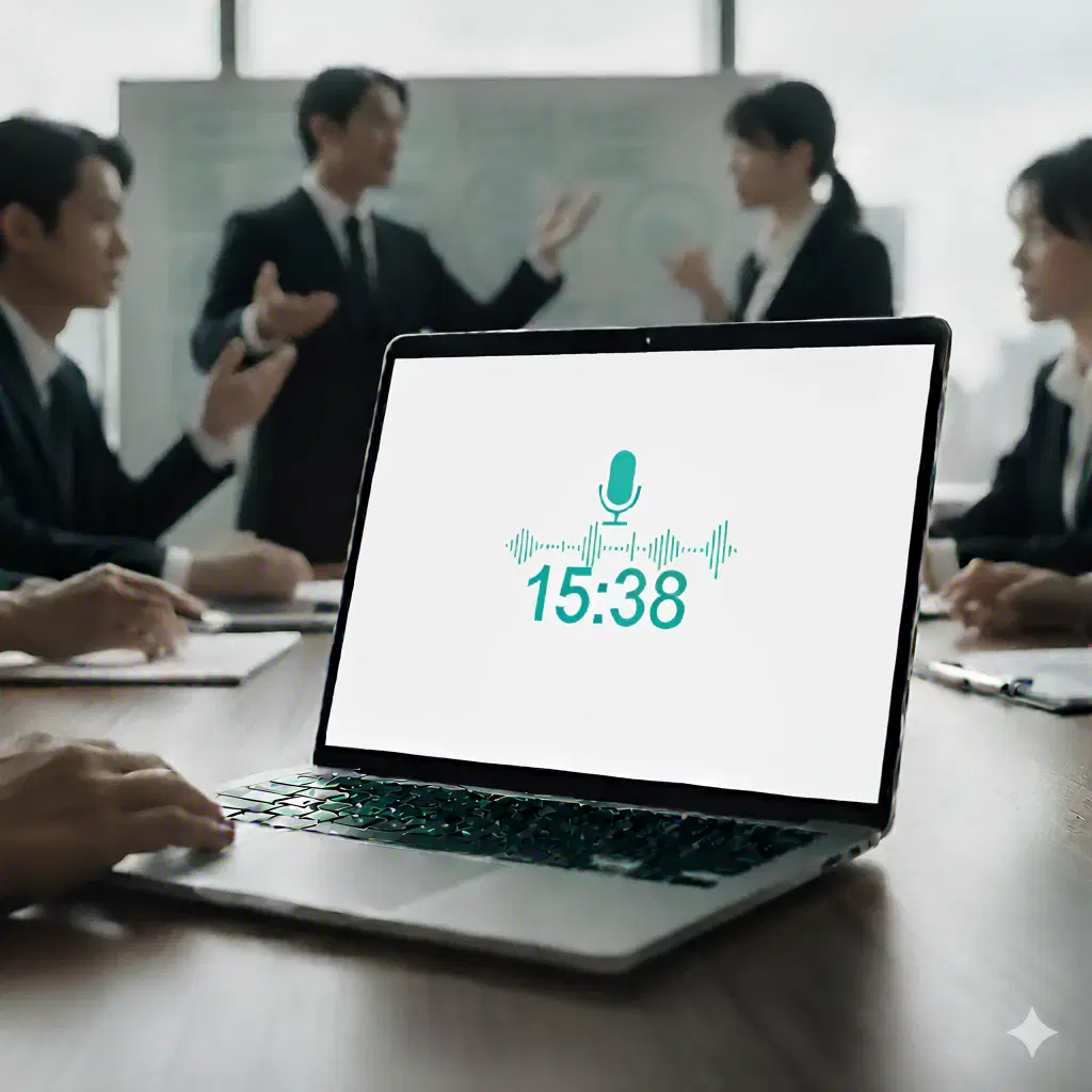 会話の自動記録とAI要約機能のイラスト
