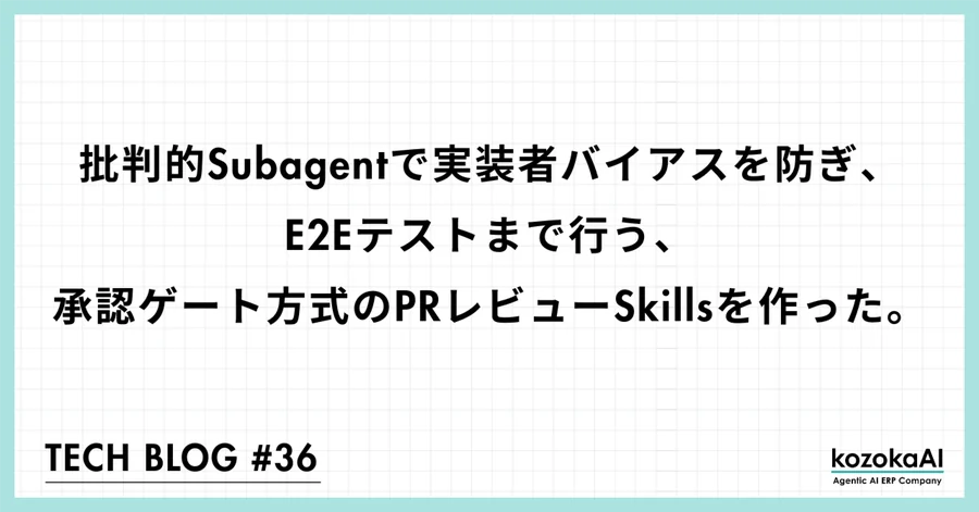 批判的Subagentで実装者バイアスを防ぎ、E2Eテストまで行う、承認ゲート方式のPRレビューSkillsを作った。